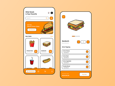 Fast Food Order Mobile App Design 🥪 app burger design fastfood lunch sandwich ui uiux ux webdesign
