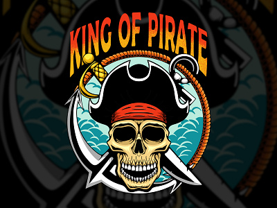 "King Of Pirate" Illustration For Tshirt Design art artwork brand design digital drawing graphic design illustration merch tattoo tee tshirt tshirt design vector