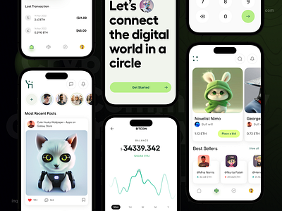 Cryptocurrency and NFT mobile app app design banking best shot blockchain branding crypto crypto app design digital art finance app mobile app nft nft app product design ui ui design ux ux design wallet web3