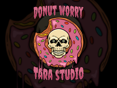 "Donut Worry" Illustration For Tshirt Design art artwork brand design digital drawing graphic design illustration merch tattoo tee tshirt tshirt design vector