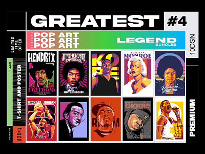 GREATEST POP ART DESIGNS #4 - legend music bundle music tshirt bundle pop art bundle sale