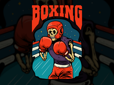 "Boxing" Illustration For Tshirt Design art artwork brand character design cloth design digital digital drawing drawing graphic design illustration merch skull tattoo tee tshirt tshirt design vector