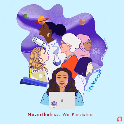 Happy Women's Day! girl girls illustration procreate stem technology women women in stem