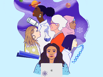 Happy Women's Day! girl girls illustration procreate stem technology women women in stem