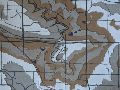 Topographic Map, Recycled Cardboard and Pencil cartography gis map mapping physical cartography recycled material topographic