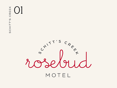 Rosebud Motel from Schitt's Creek – Reimagining TV Show Logos branding design flat graphic design icon illustration logo logo design minimal rosebud motel schitts creek sitcom tv show logo typography vector