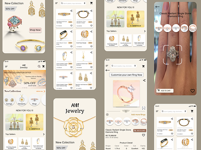 Customized Jewelry App Design app branding design graphic design interaction design jewelry logo ui ux visual design