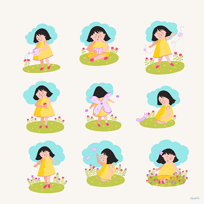 Little girl characterdesign characters colorful design illustration illustrator