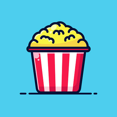 Popcorn Cute Icon Illustration branding design graphic design icon illustration logo typography ui ux vector