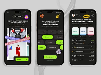 EcoHaven - Sustainable Place Mobile App app creative design eco friendly environment fashion friendly gogreen green marketplace mobile app nature organic shopping sustainable ui ux