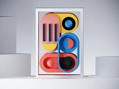 Abstract 3d 3d art colors design illustration minimal minimalistic