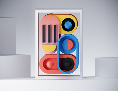 Abstract 3d 3d art colors design illustration minimal minimalistic