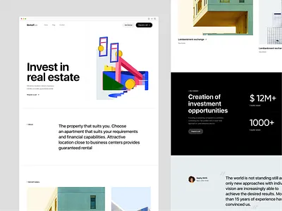 Binhoff - Real estate investment company website redesign clean corporate website illustration investment company lading page redesign landing page landing page design minimal real estate website design website redesign