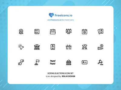 VOTING ELECTION ICONS SET branding design free icons graphic design icon illustration logo motion graphics ui vector vector logo web