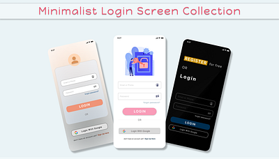 Minimalist Login Screen Collection adobe xd app appdesign branding design figma figmadesign graphic design illustration logo ui uidesign uiux uxdesign website design
