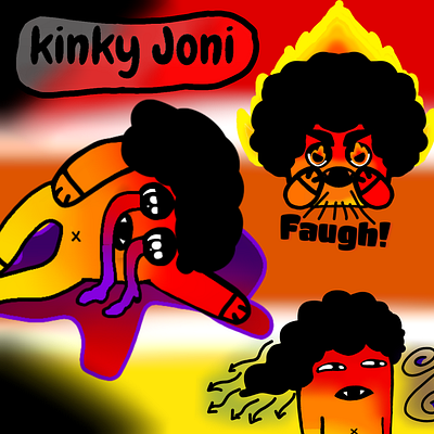 Kinky Joni - pack emotions for Twitch and Discord 2d design discord emotes design emotions graphic design twitch