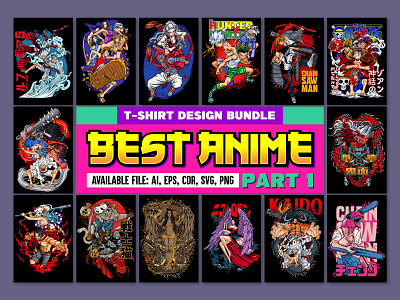 Best Anime T-shirt Design Bundle - part 1 manga bundle