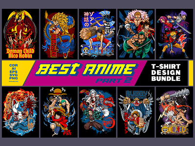 Best Anime T-shirt Design Bundle - part 2 manga bundle