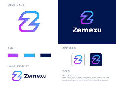 Zemexu logo or Z letter logo branding design graphic design letter logo logodesign minimal typography vector z z letter logo z logo zemexu