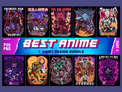 Best Anime T-shirt Design Bundle part 4 manga bundle