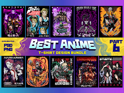 Best Anime T-shirt Design Bundle part 6 manga bundle