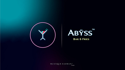 Abyss Bar | Combination Mark | Aesthetic Neon Logo Design adobe illustrator adobe photoshop aesthetic ai behance brand design branding design dribbble elegant glow graphic design illustration logo logomark logotype neon pixel ui vector