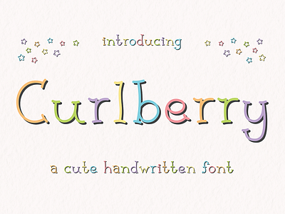 Curlberry - A Cute Handwritten Font beautiful charming childish comic cute font gentle handwriting handwritten joy kiddy letters loving natural playful pretty script stunning typeface typography