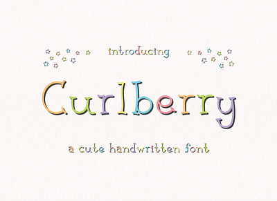 Curlberry - A Cute Handwritten Font beautiful charming childish comic cute font gentle handwriting handwritten joy kiddy letters loving natural playful pretty script stunning typeface typography