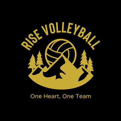 Logo Design for Rise Volleyball branding commission design freelance work graphic design logo logo design branding mountain landscape mountains vector volleyball
