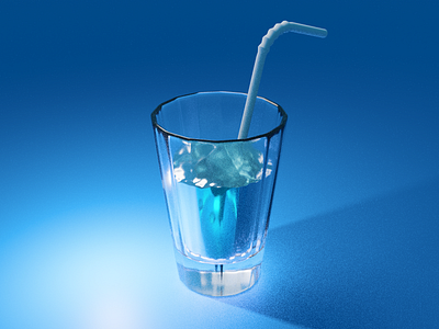 Glass of water - 3D Porject 3d design graphic design illustration