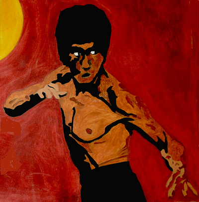 Bruce Lee illustration logo