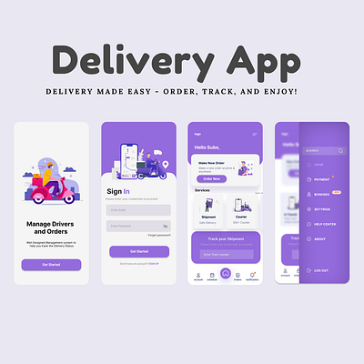 Delivery App app branding design graphic design illustration logo typography ui ux vector