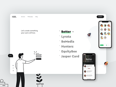 Website for a digital product design agency branding design figma graphic design interface minimal ui ui design ui ux ux vector web web design webdesign website website design