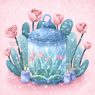 Tulip Lantern design digital illustration graphic design illustration