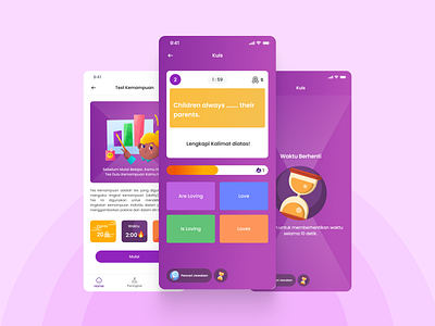 Quiz Page - Mobile Learning app design education gamification graphic design illustration learning mobile quiz ui vector
