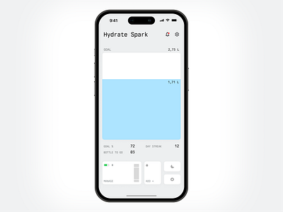 Hydrate Spark Redesign Exploration app design industrial ios minimal minimalist mobile ui