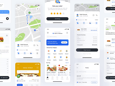 Delivery - Mobile Design animation branding case study clean delivery design dipa inhouse driver food delivery gojek grab graphic design illustration motion graphics restaurants shipping uber ui ui design ux