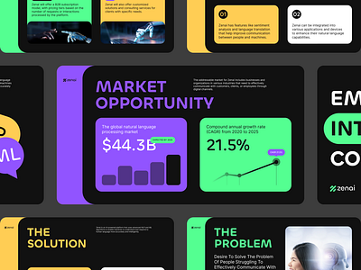 Zenai | Pitch Deck ai artificial intelligence branding chart charts company deck deck digital identity branding illustration investors logo design branding pitch pitch deck presentation saas startups venture