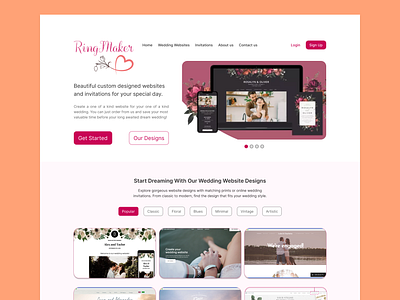 Wedding Website Template Selling Landing Page UI Design trendy ui designs ui design uiux design wedding template wedding template website wedding website ui design