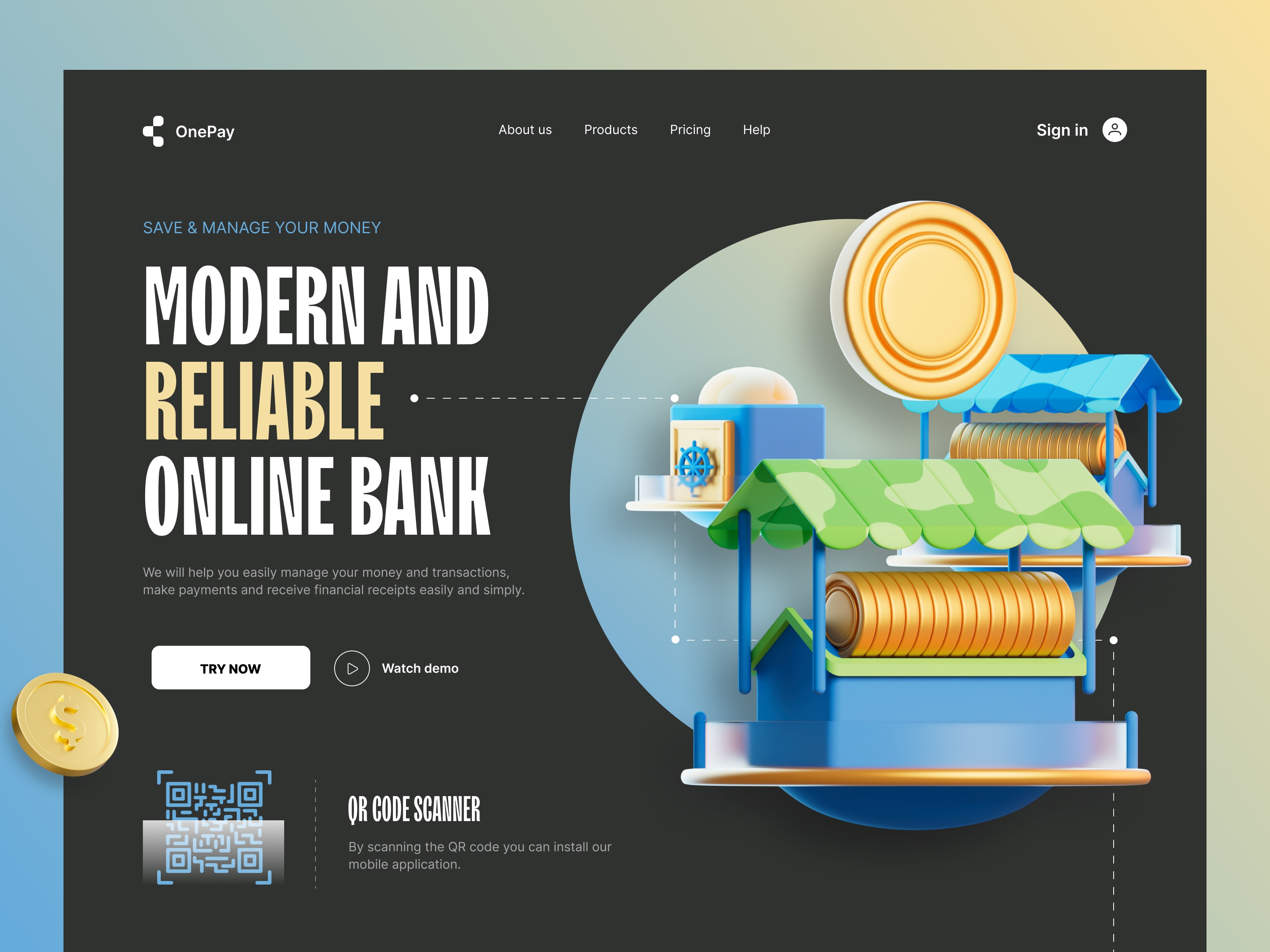 Online Bank Landing Page By Bato On Dribbble