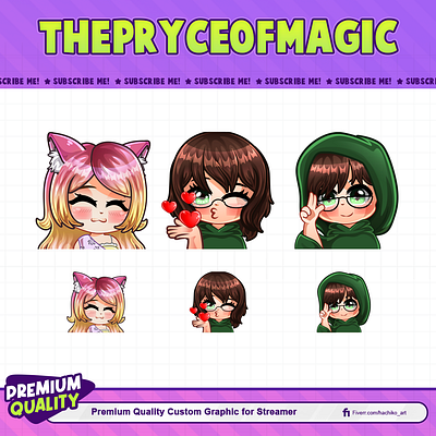 Cute Girl with Green Hoodie art chibi cute design discord emotes esport facebook emotes gaming illustration logo loyalty badges streamer sub badges sub emotes twitch twitch emotes youtube emotes