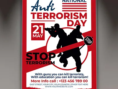 Anti Terrorism Day Card Printable Template graphic design world anti terrorism day