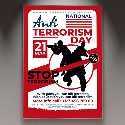Anti Terrorism Day Card Printable Template graphic design world anti terrorism day
