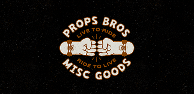 Props Bros Misc Goods badge branding design fistbump logo skate skateboard skateboarding texture type