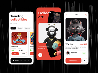 Auction Mobile App auction mobile nft shop ui