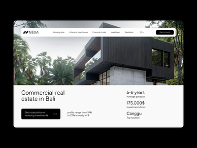 NEXA Investment — Landing Page branding clean design landing page logo minimal ui uiux userinterface webdesign website