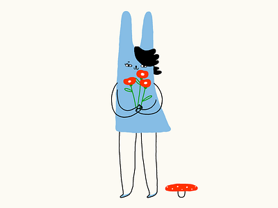 Girl Power bunny cartoon character design design digital illustration flowers funny character girl power illustration rabbit woman women`s day