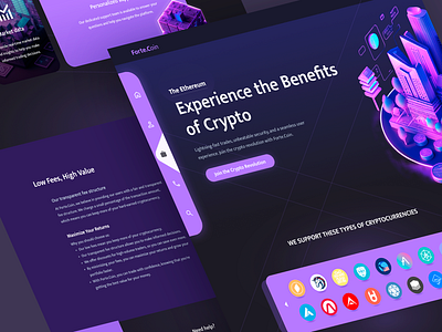 Crypto Landing Page blockchain crypto crypto landing page cryptocurrency design ethereum illustration midjourney nft landing page nft marketplace web3 website design