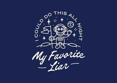 My Favorite Liar T-Shirt band clean merchandise moon pop punk print punk simple space spaceman typography ufo