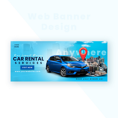 Web Banner Design car rental business design digitalart graphic design products design social media design social post design web banner design